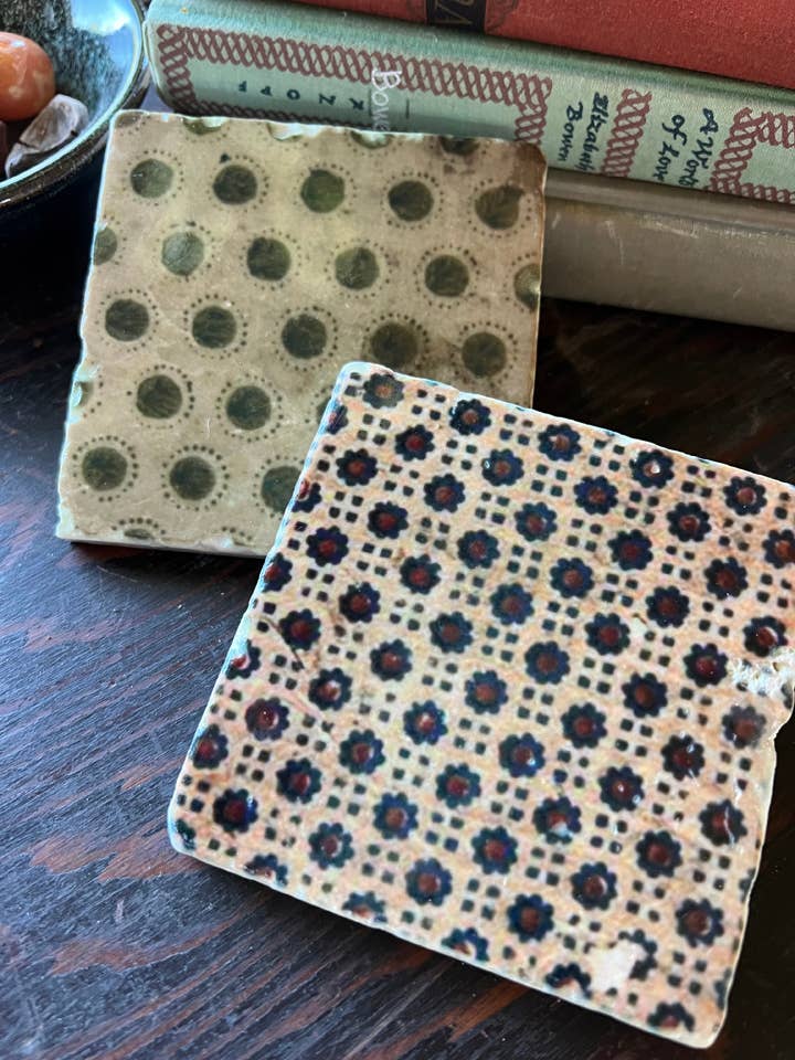 Sepia Antique Book Covers stone coasters - case of 4