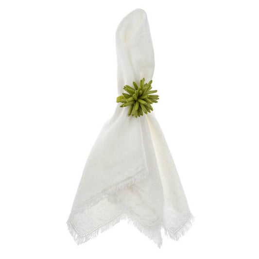 Corsica Beaded Napkin Ring Green