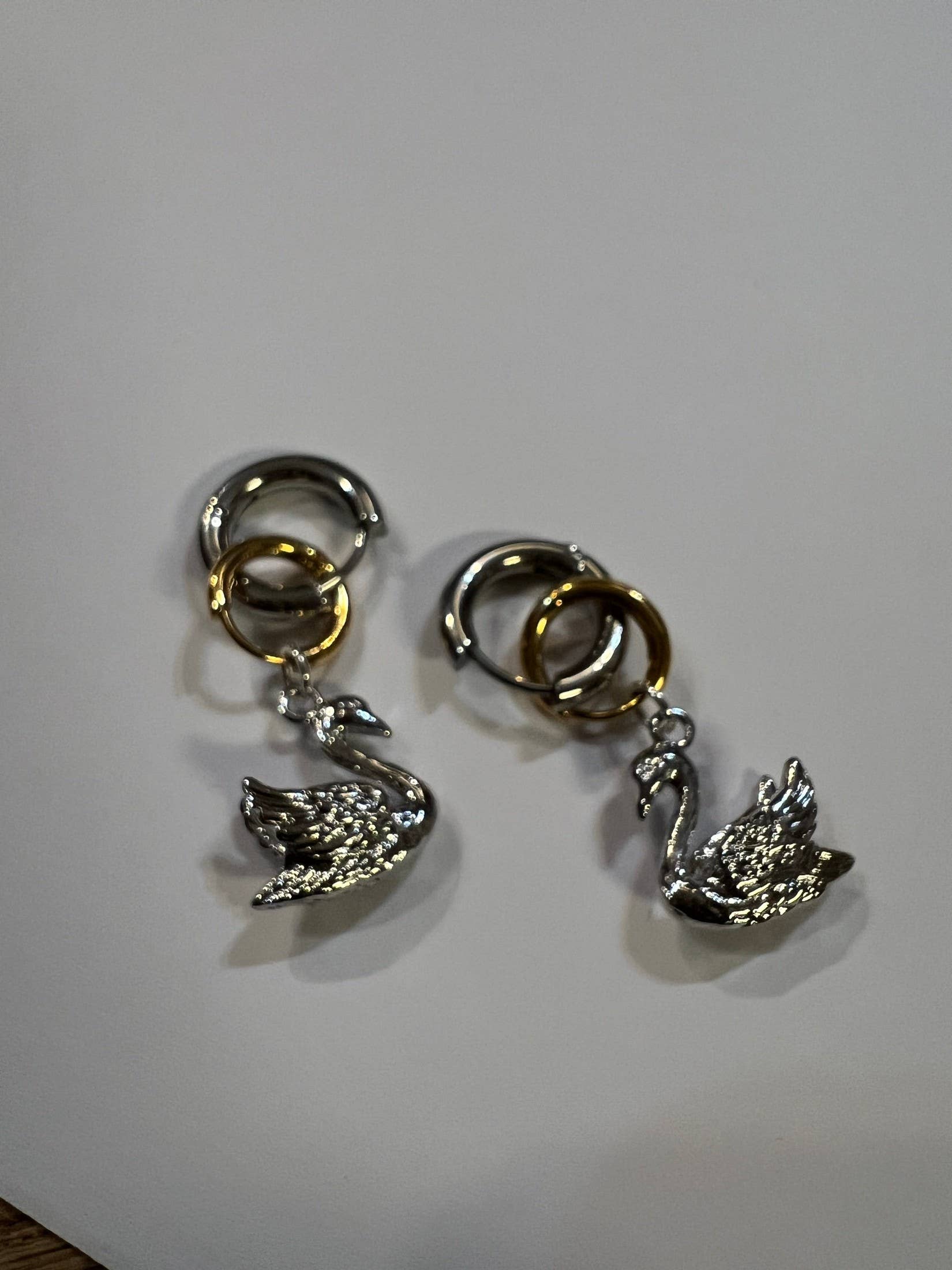 Swan Multi Hoop Earrings - Gold or Mixed Metals