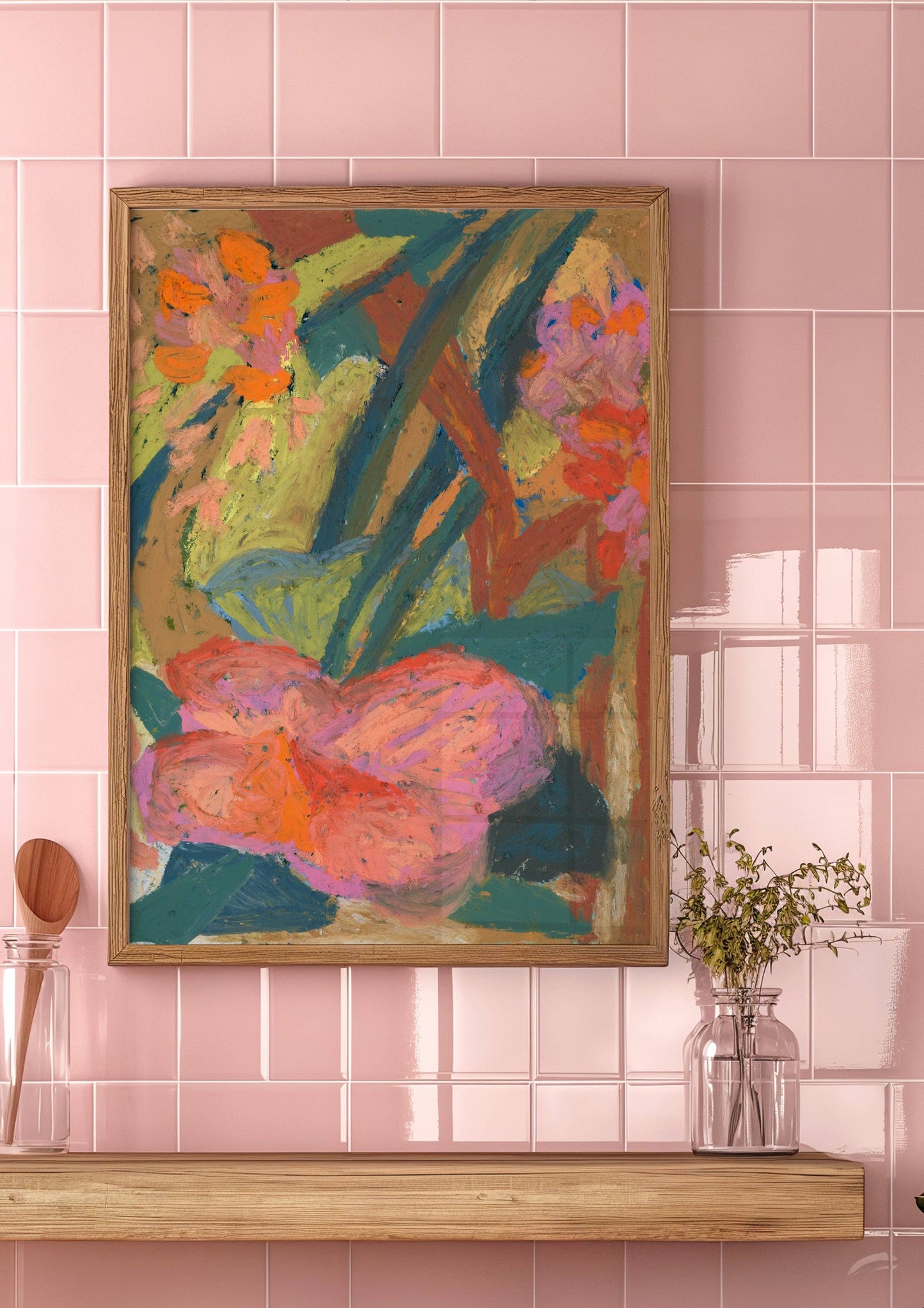 Oil Pastel Flower Print