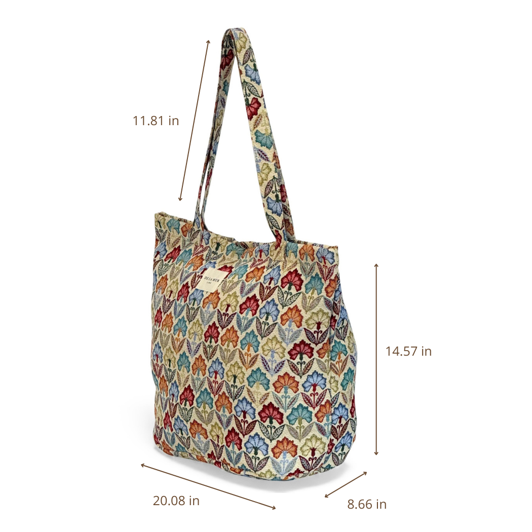 Zippered Bag in Flora - Large