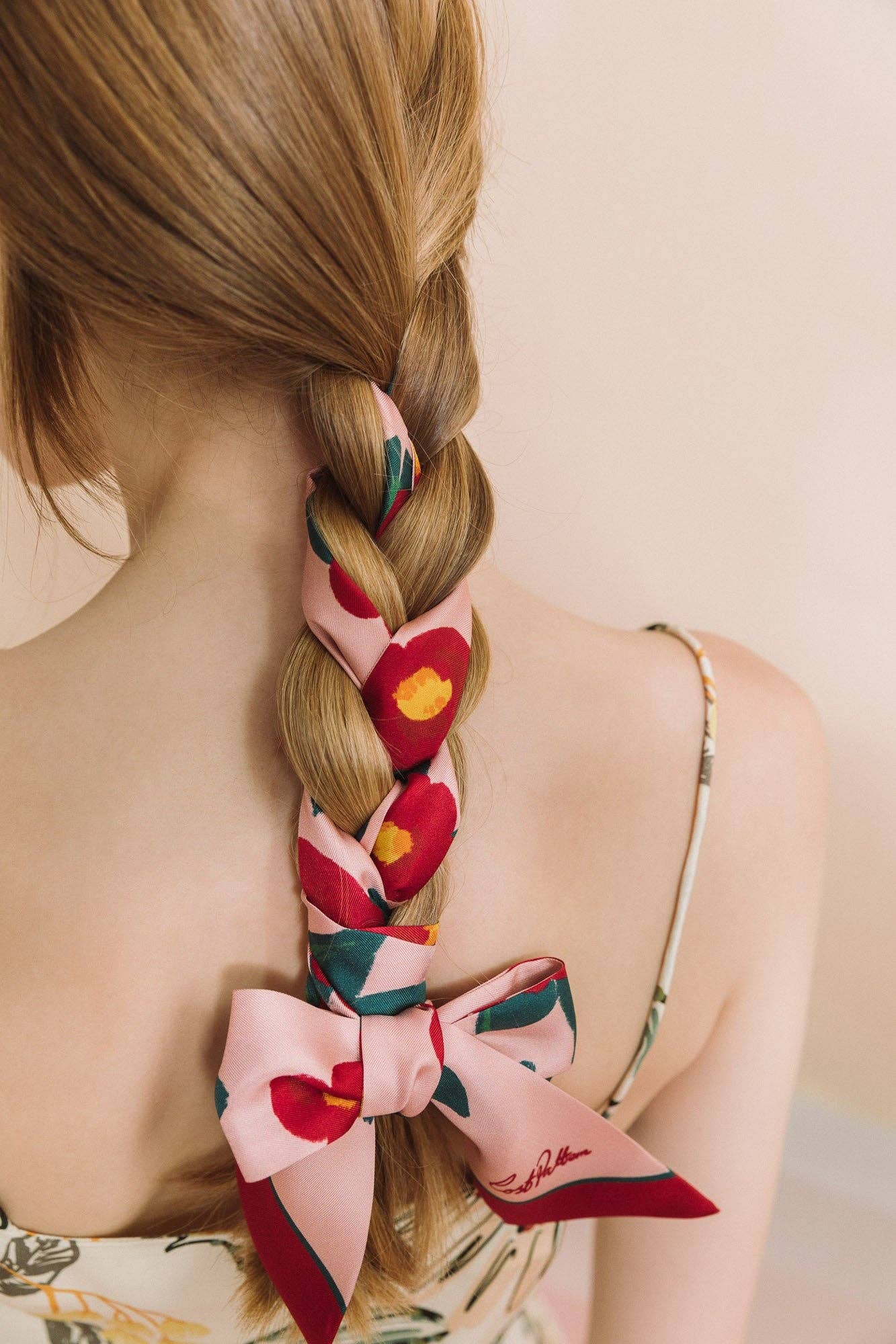 "Camellia" Silk Twill Skinny Scarf