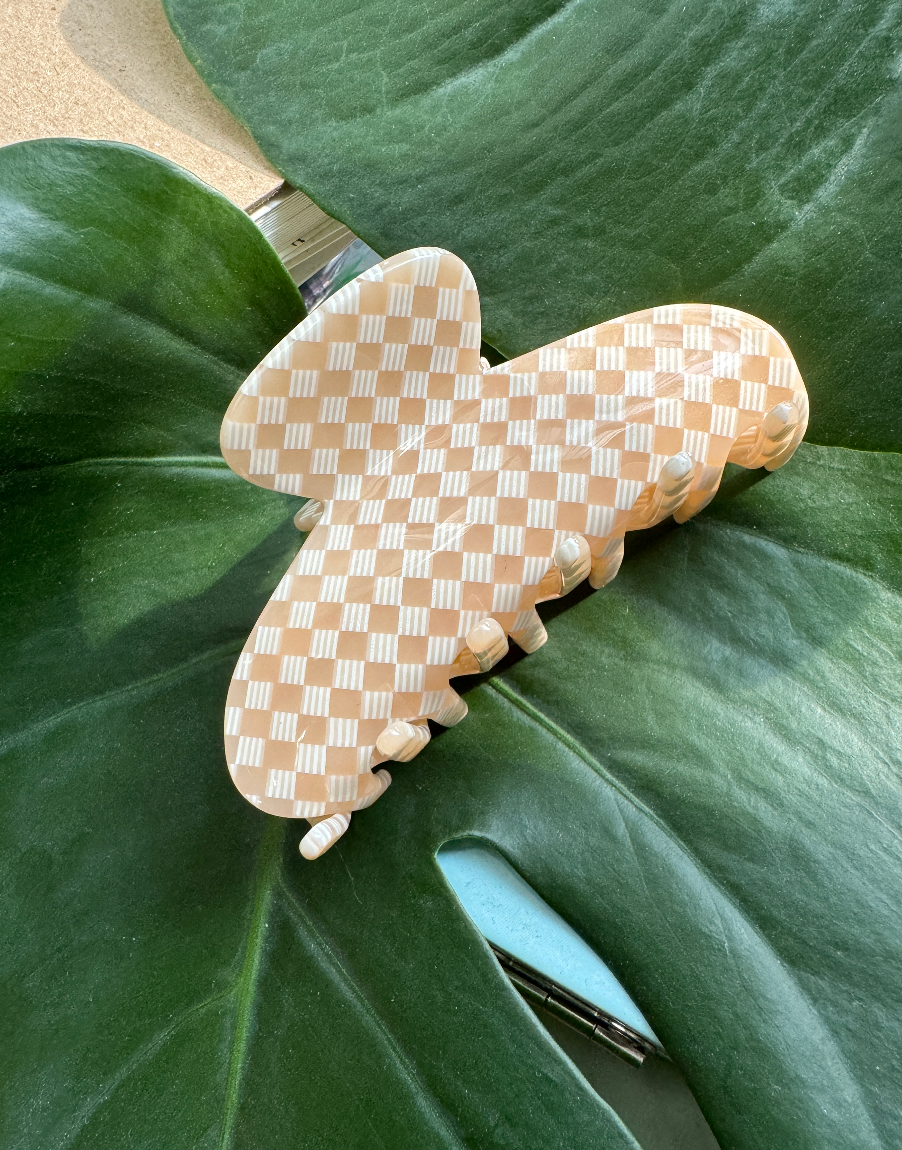 Pink Checker Everyday Hair Claw