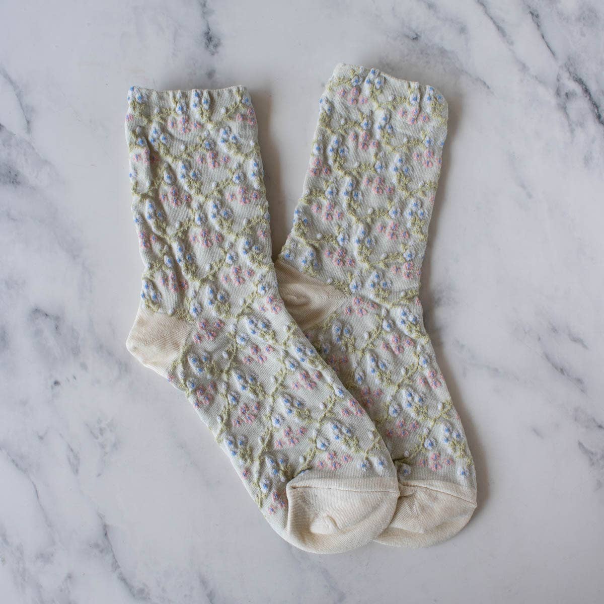 Little Blossom Casual Socks: Sage