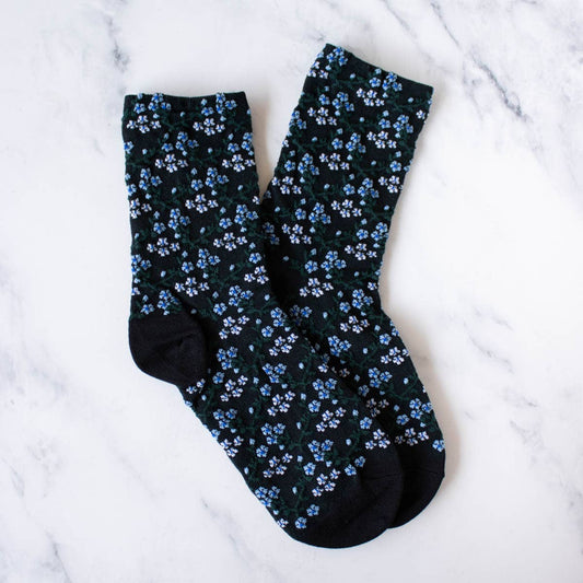 Little Blossom Casual Socks: Dark Brown