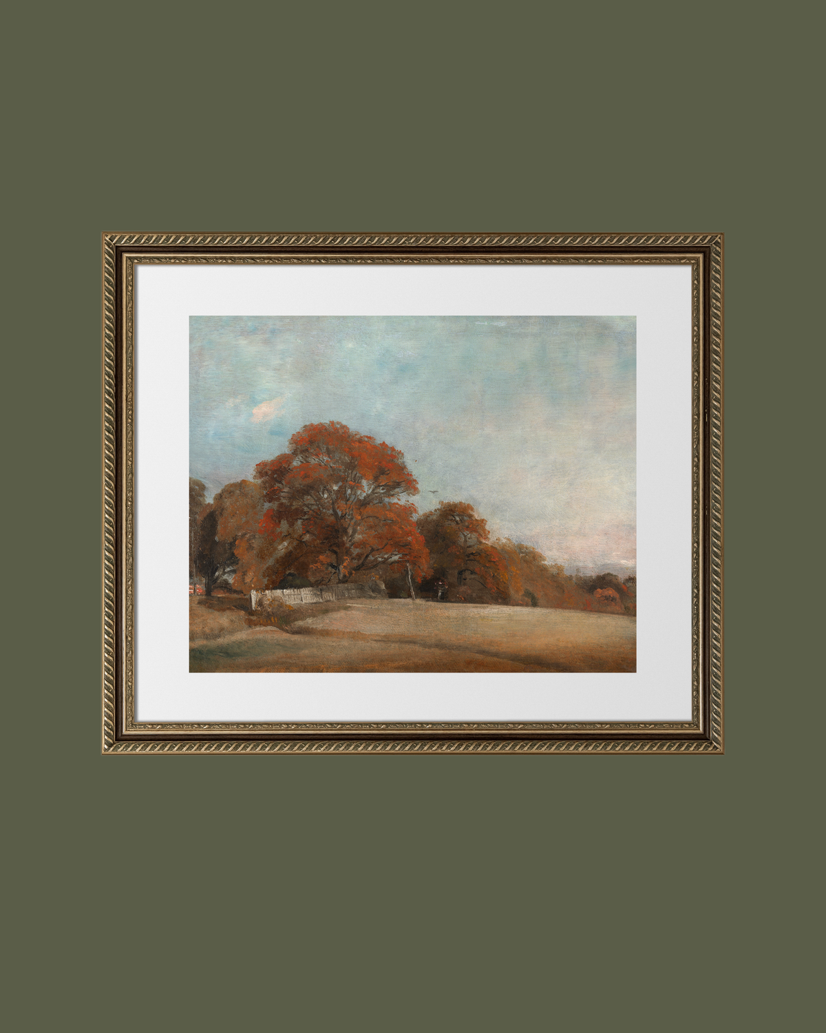 An Autumnal Landscape at East Berg Antique Art Print
