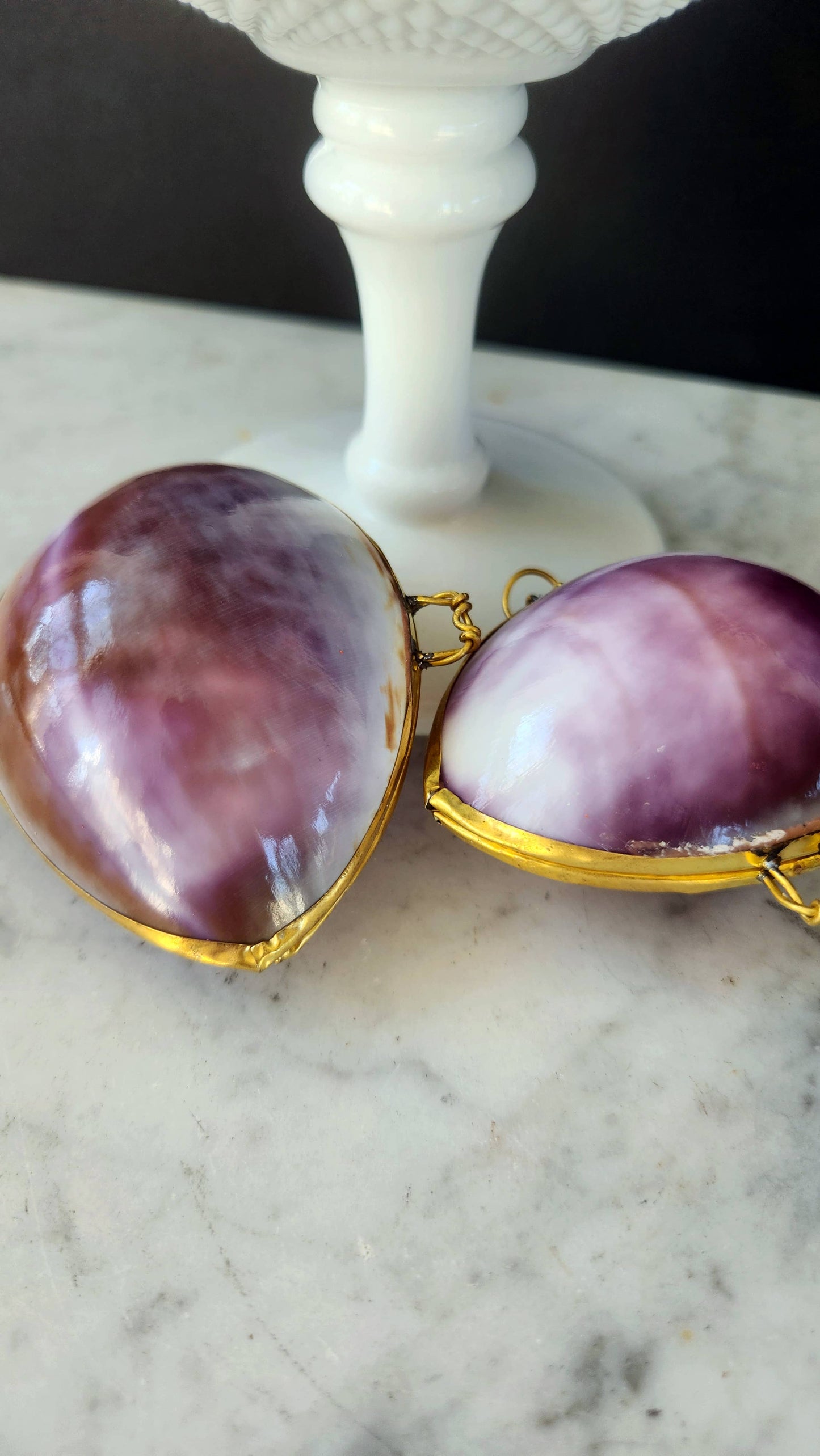 Purple Cowrie Trinket Pill Box & Coin Purse