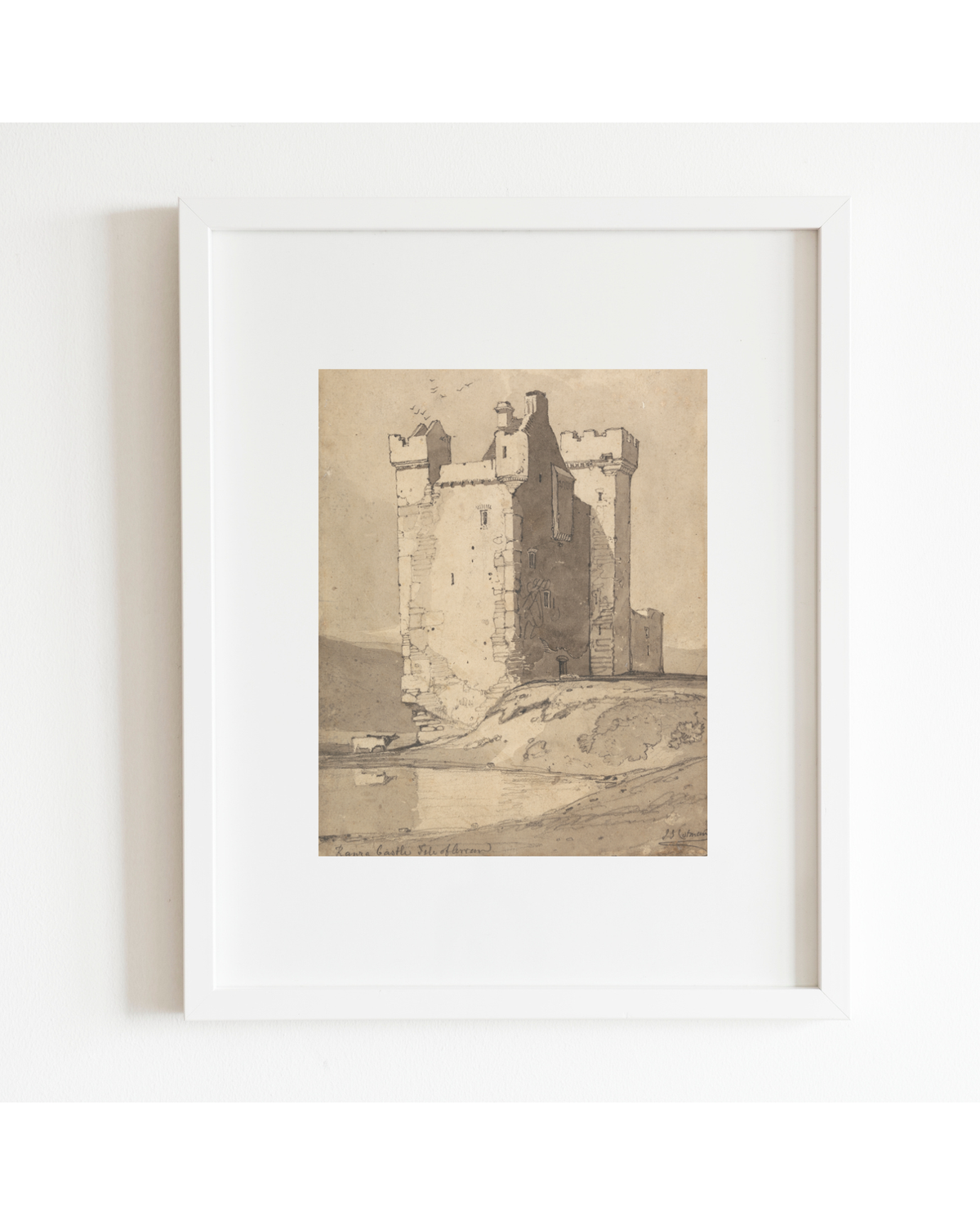 Castle Sketch Antique Art Print