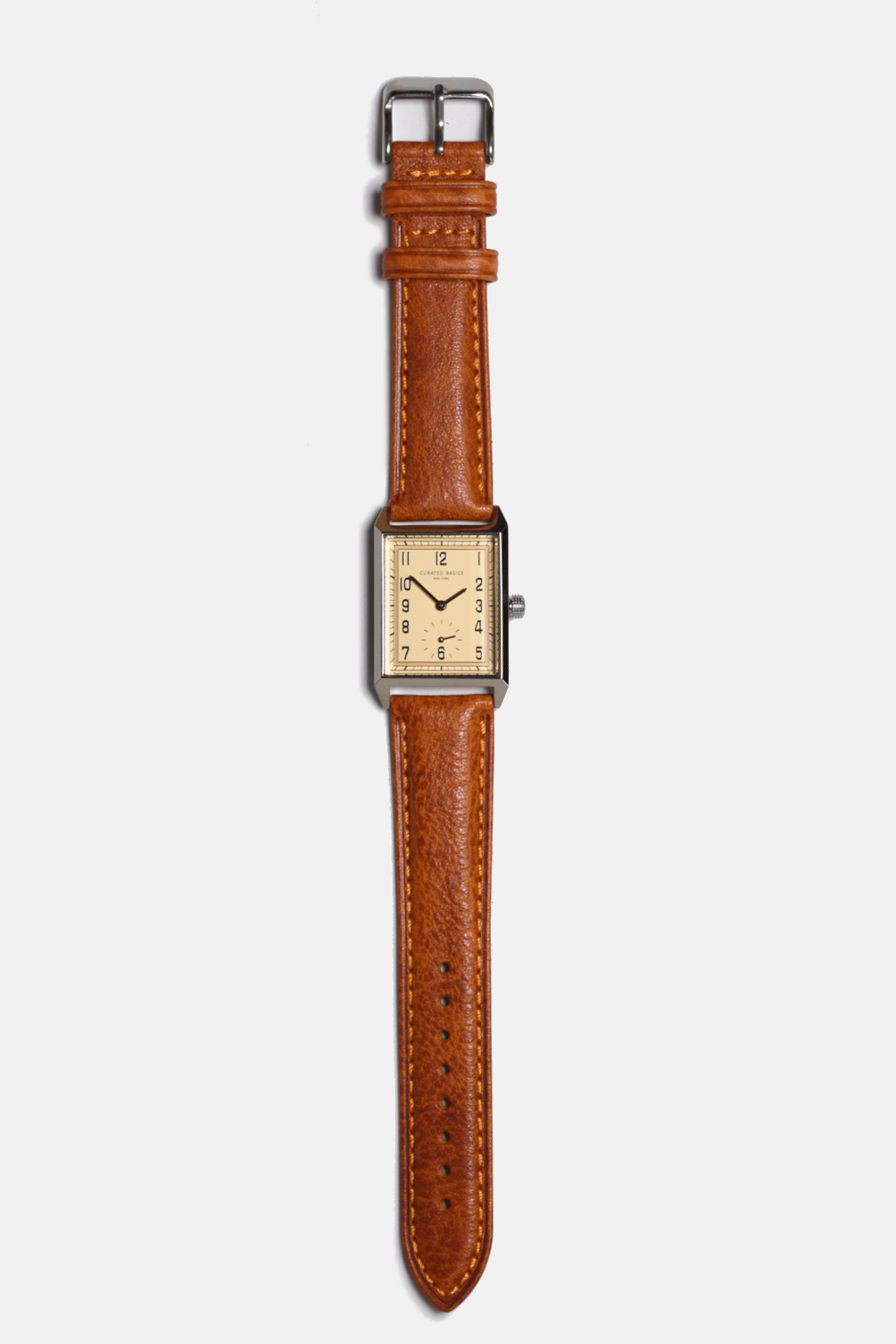 Classic Rectangular Watch: Green Leather