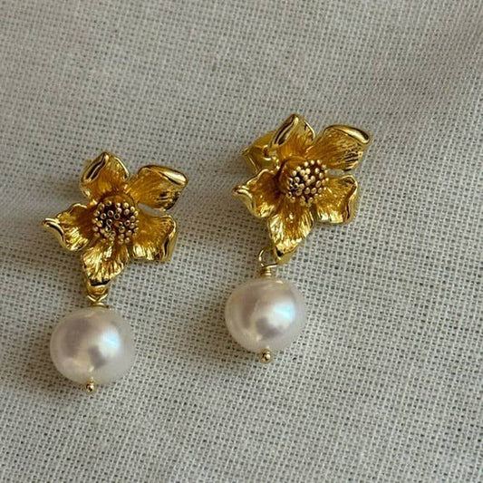 Flora Pearl Drop Earrings