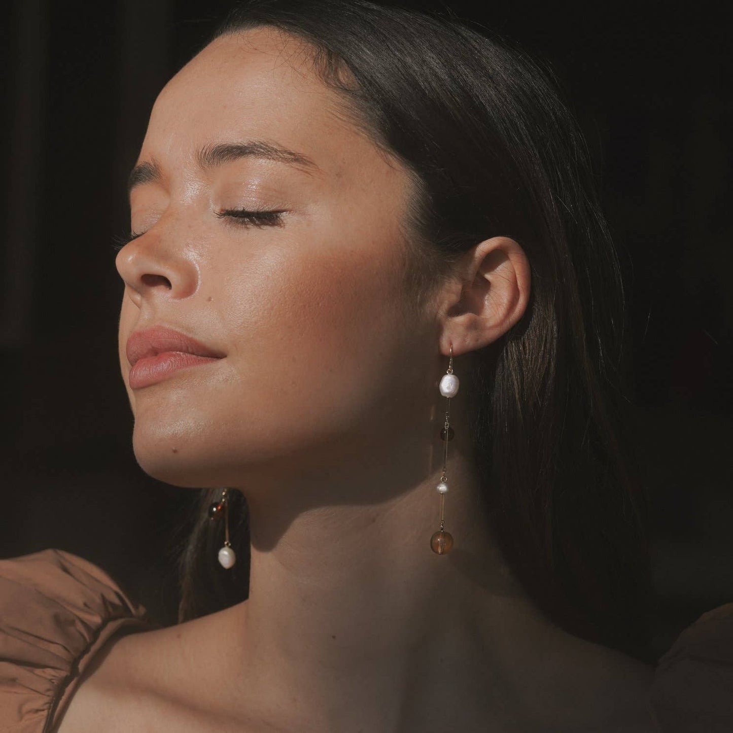Fête Earrings - 3" Tan