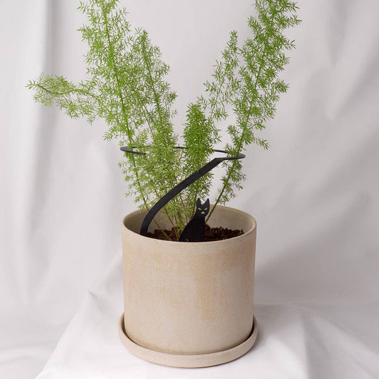 Luna Black Cat Steel House Plant Garden Support Stake