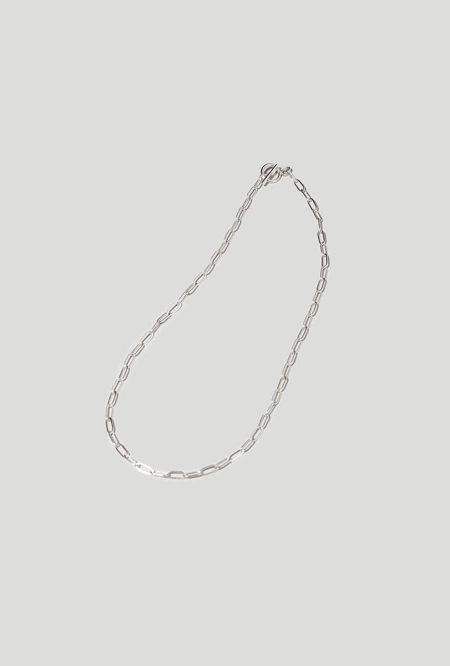 Drawn Cable Chain Toggle Necklace Sterling Silver