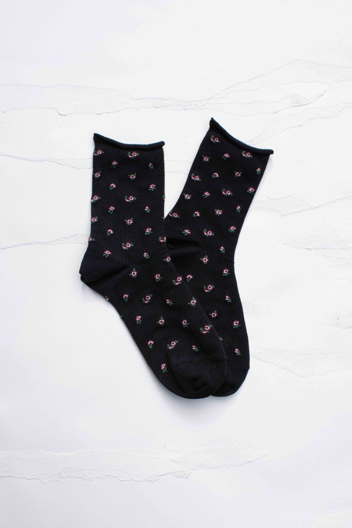 Mini Floral Cotton Crew Socks