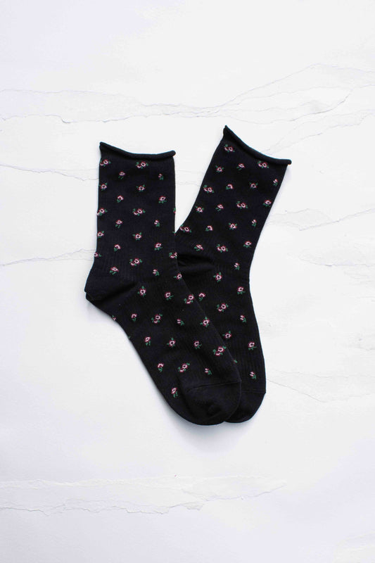 Mini Floral Cotton Crew Socks