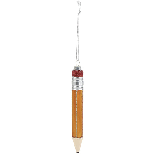 School Pencil Glass Ornament