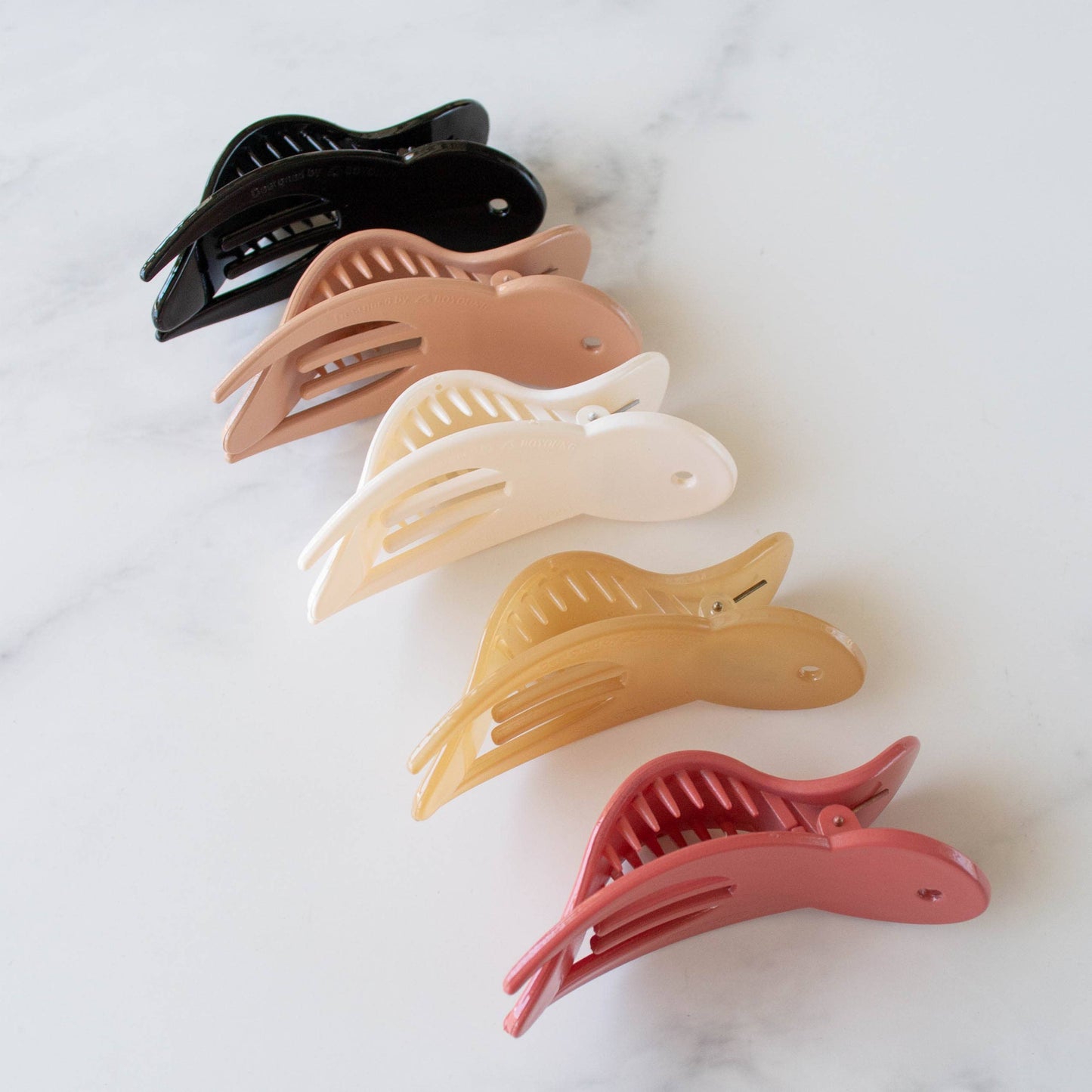 Glossy Bonnie Side Hair Claw Clip: Coral Brick