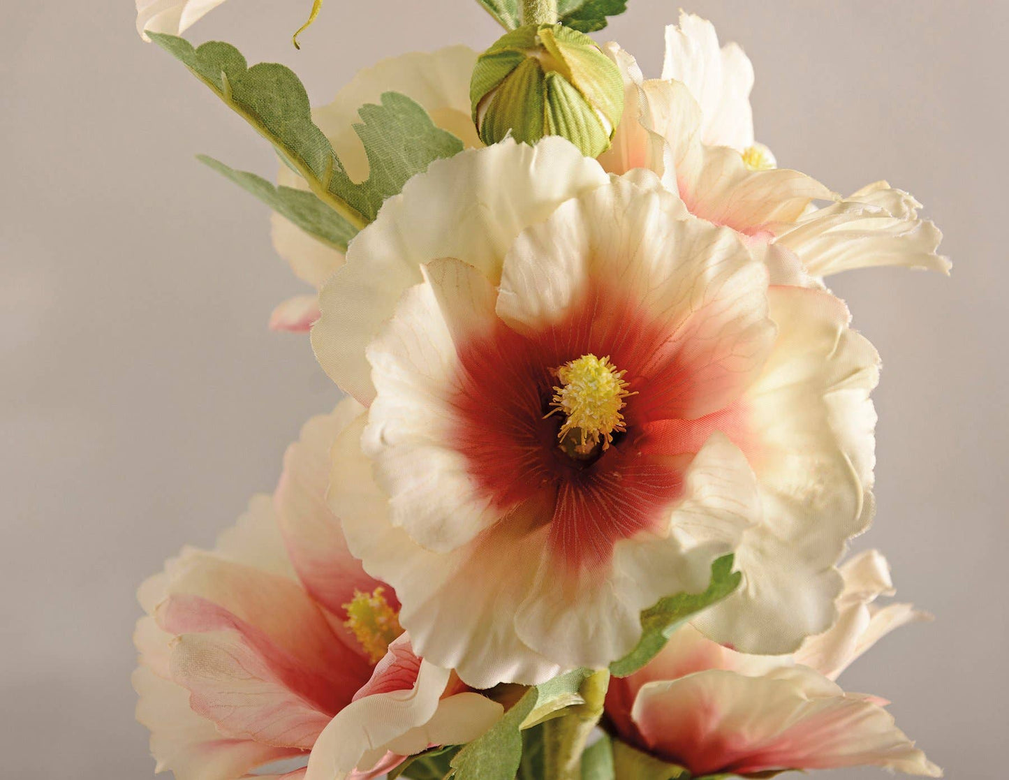 Pink Hollyhock Floral Pick