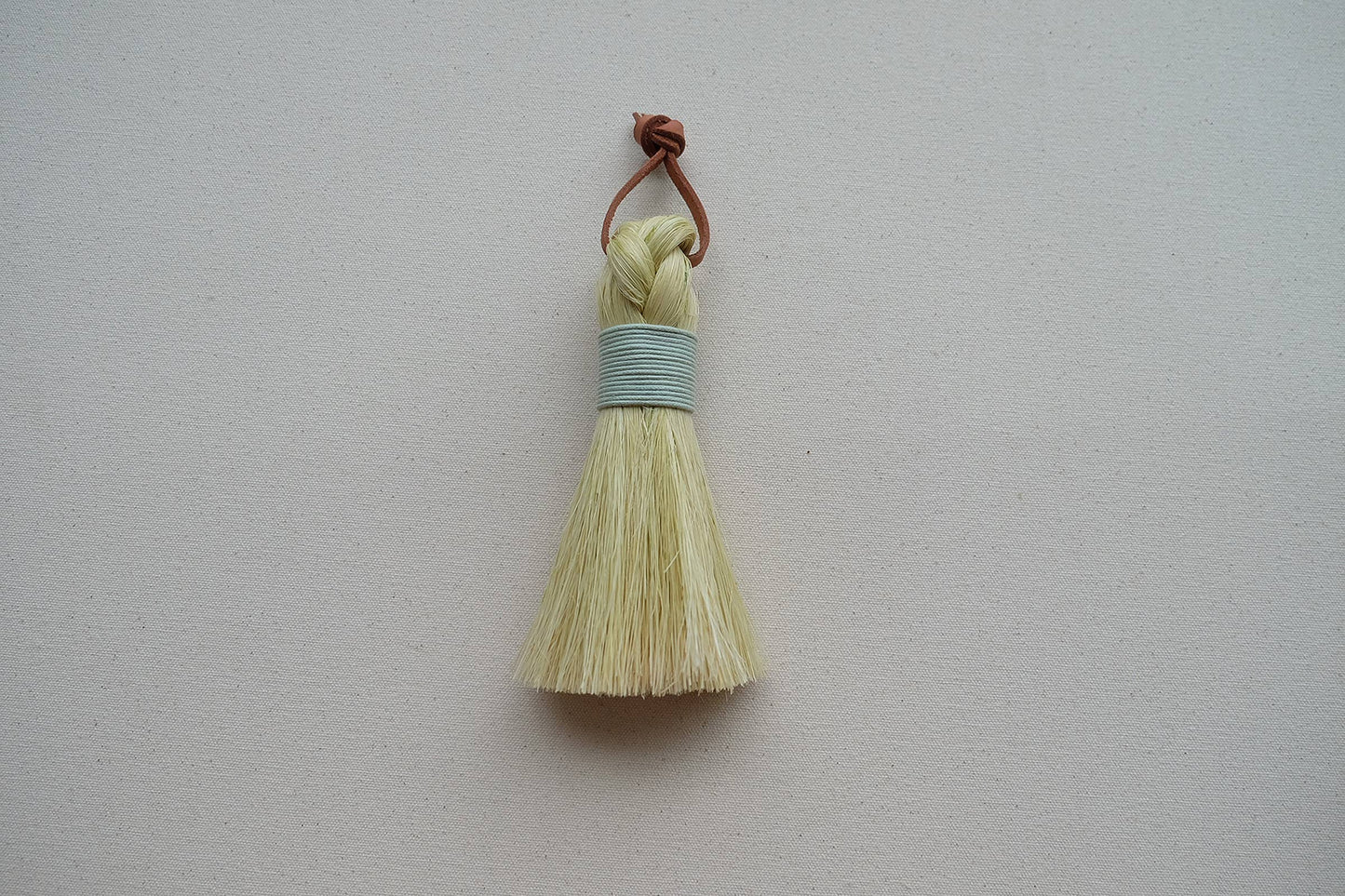 Round Whisk Table Broom | Handmade | Tampico | Minimal: Mint