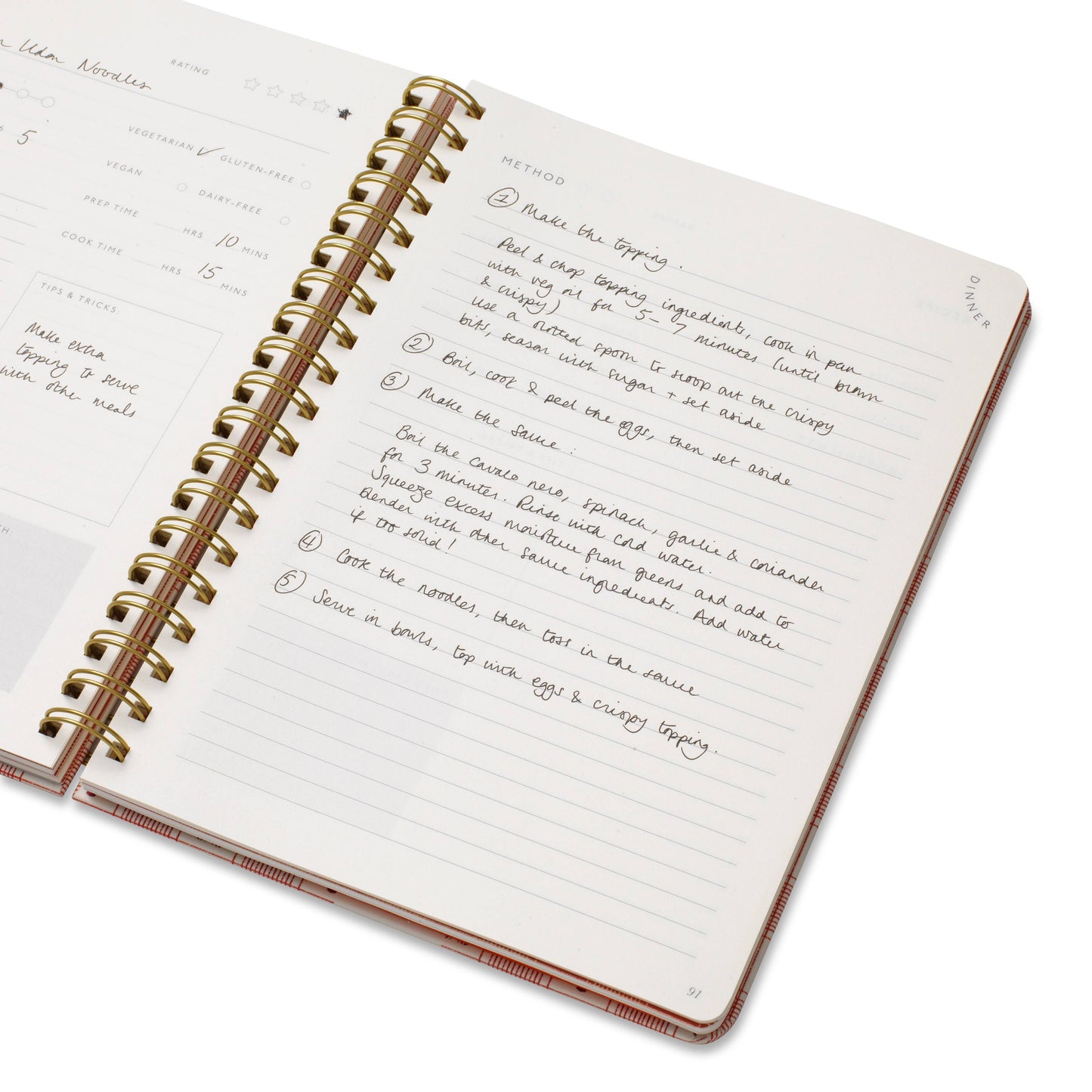 Guided Recipe Journal, B5 Hardcover Spiral - Lobster Gingham