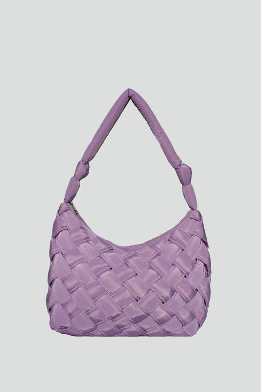 Khloe Nylon Woven Tote: Ivory