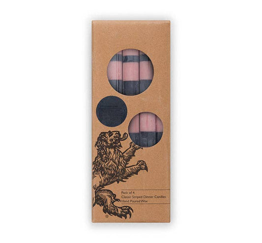 British Colour Standard Dinner Candles - Old Rose & Indigo Blue