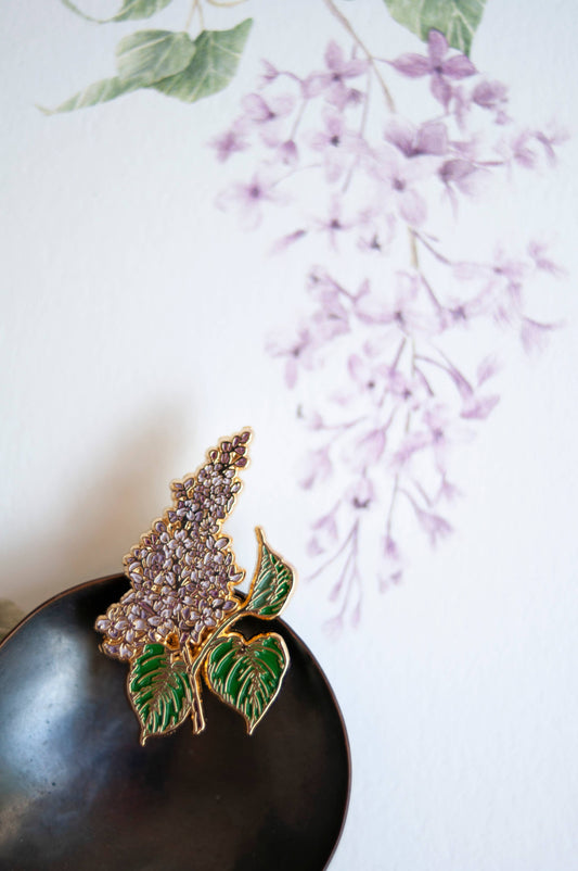 Purple Lilac Gold Soft Enamel Pin