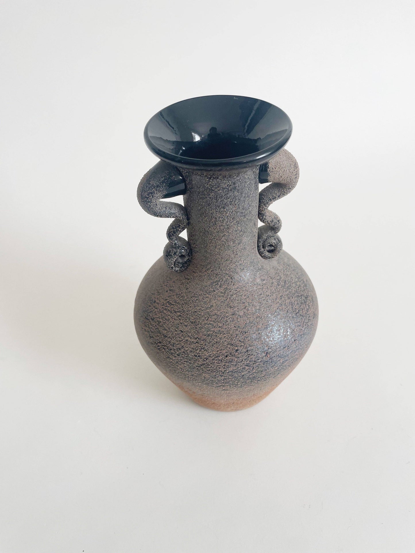 Black Murano Scavo Vase
