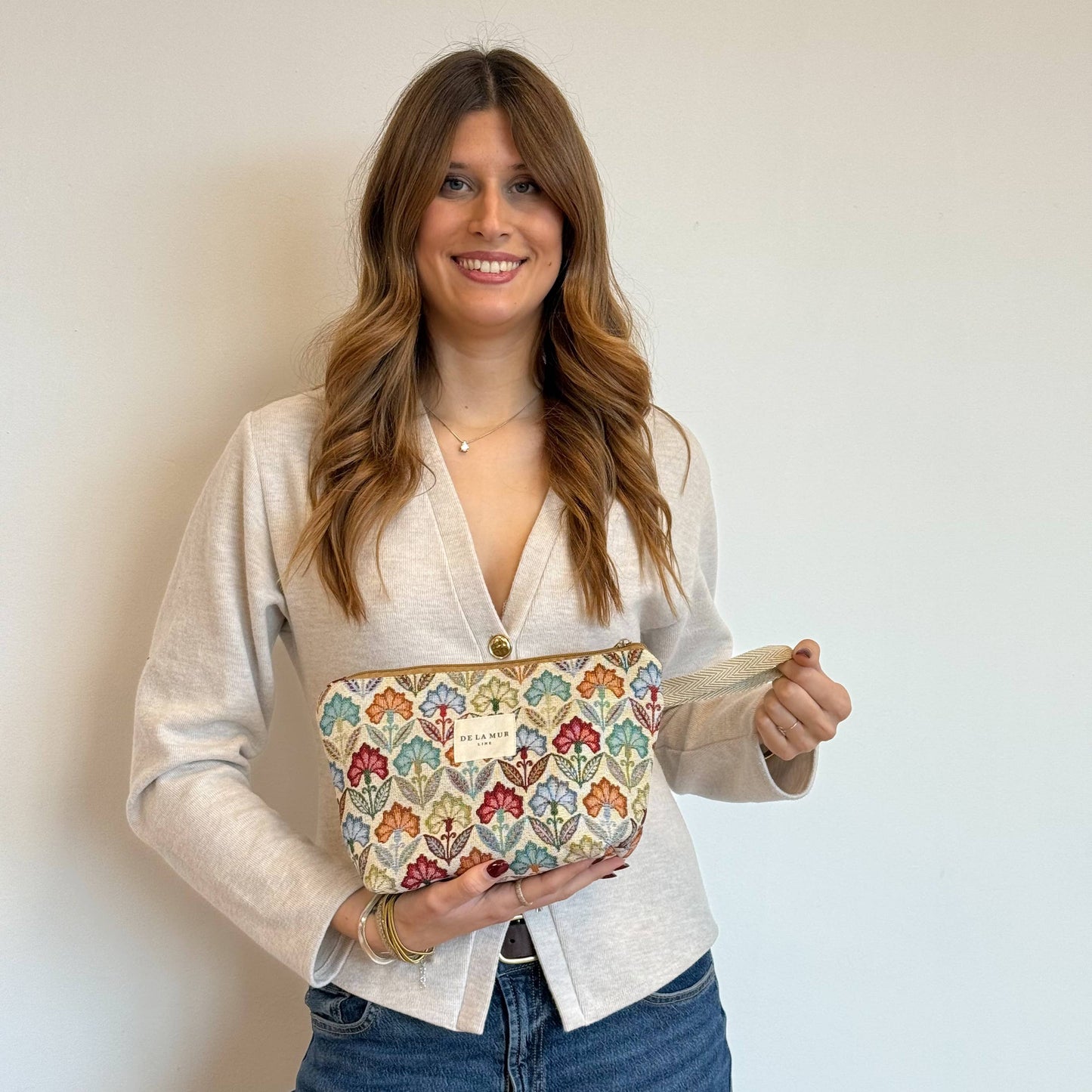 Large Makeup Bag in Flora