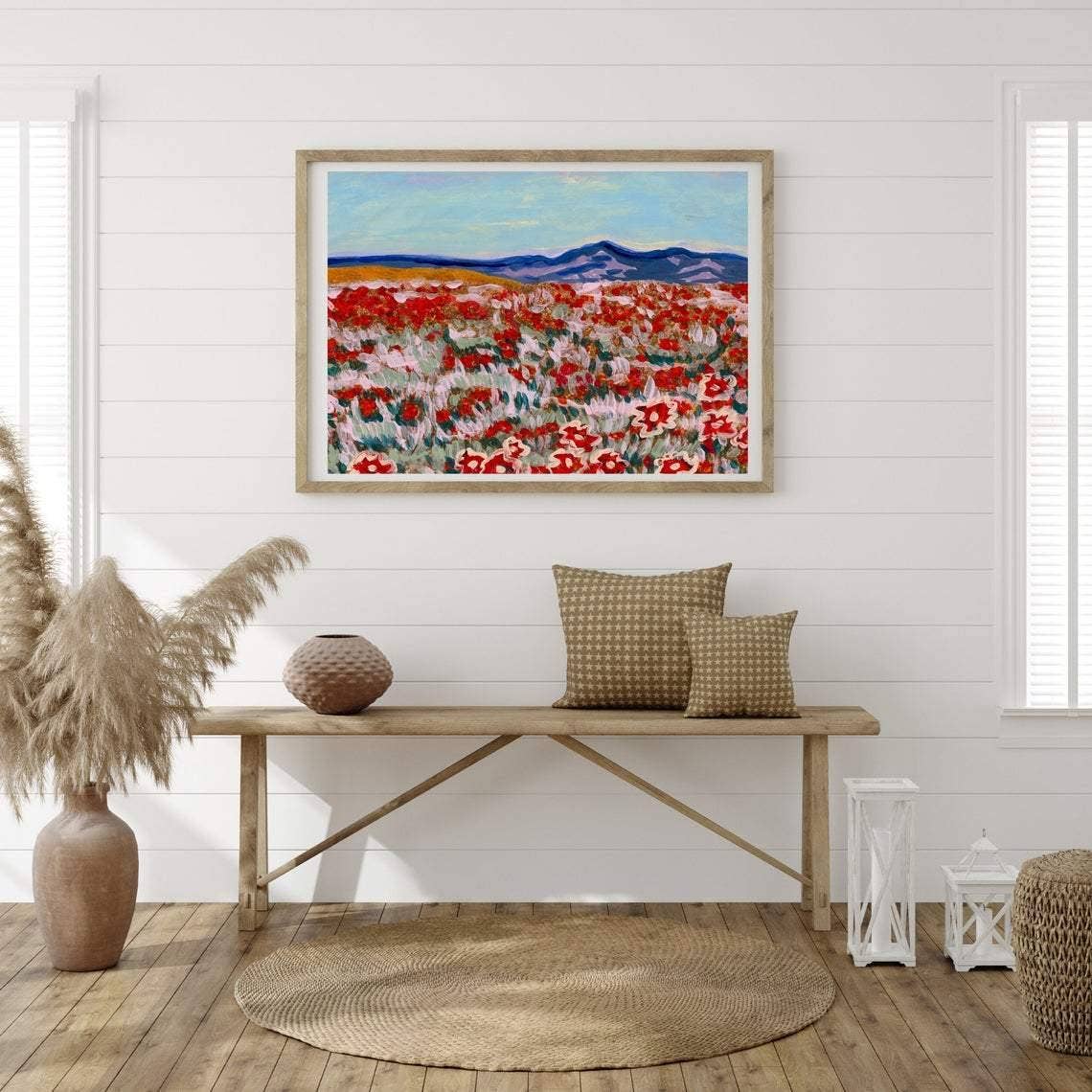 California Poppy Mountain Landscape Print