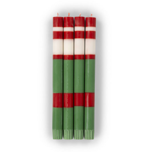 British Colour Standard Dinner Candles - Emerald & Oriental Red