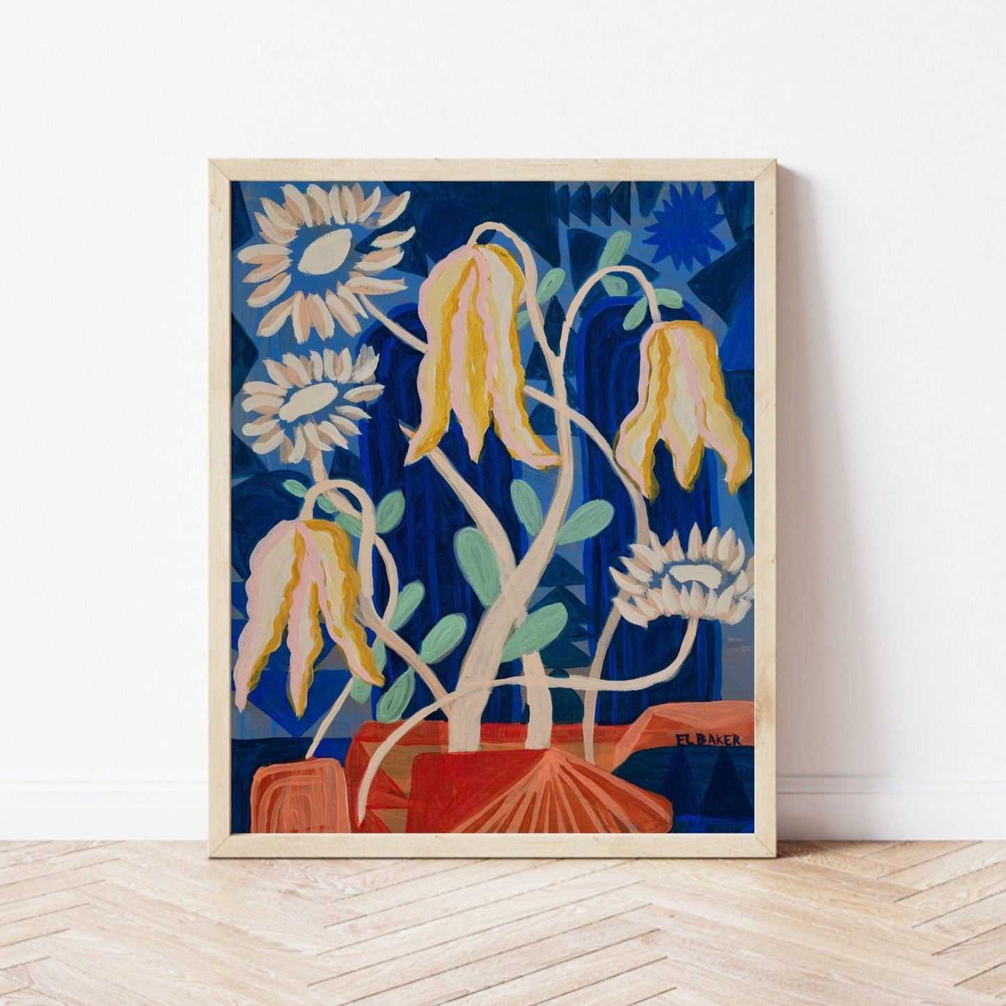 Retro Yellow Bell Flower Print