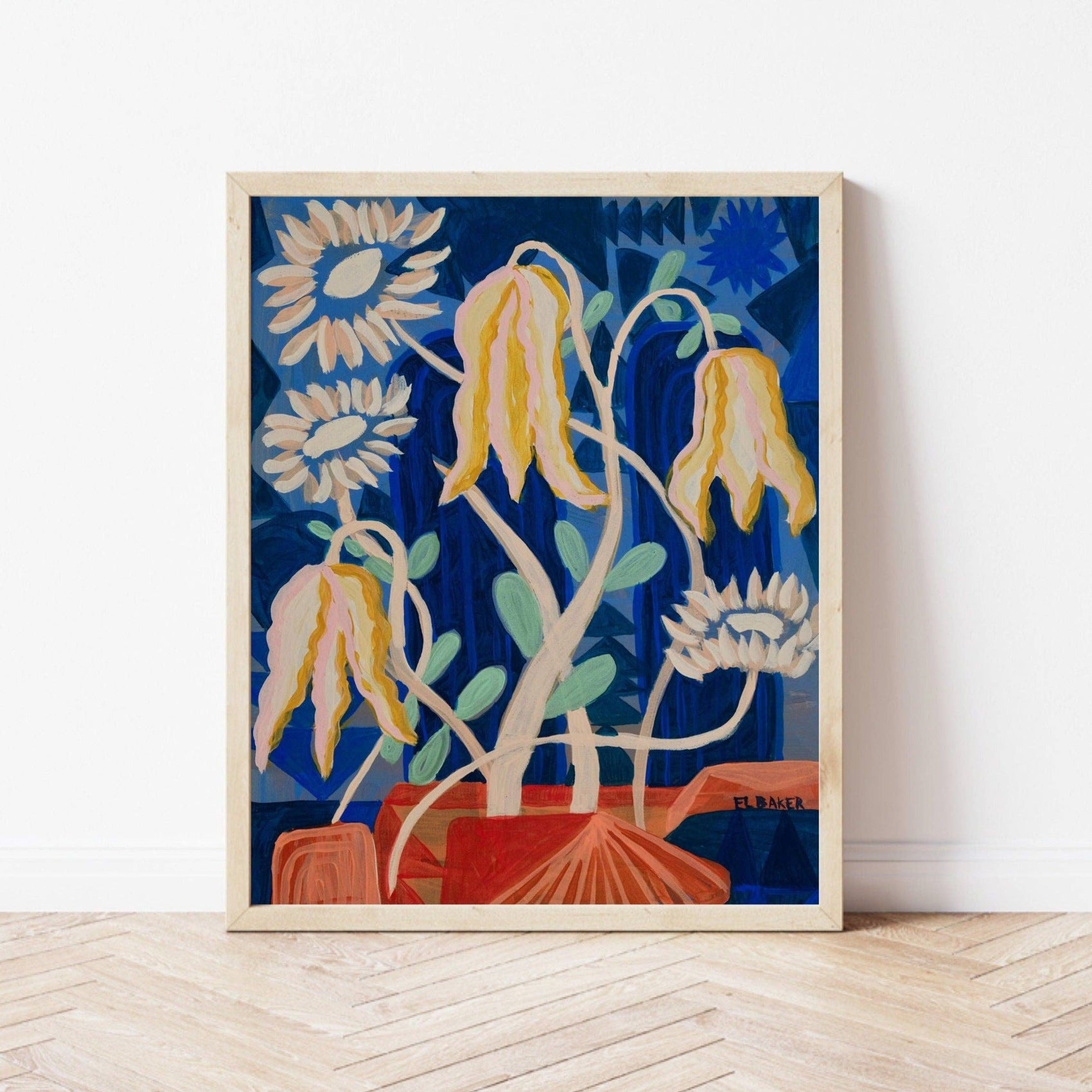 Retro Yellow Bell Flower Print