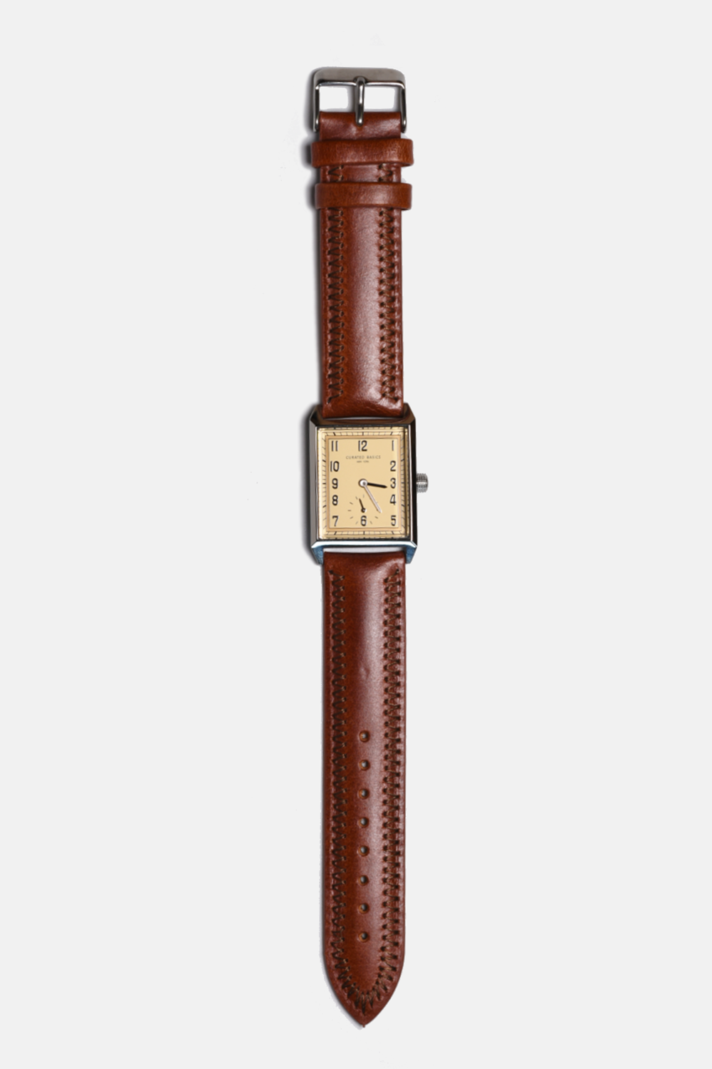 Classic Rectangular Watch: Green Leather