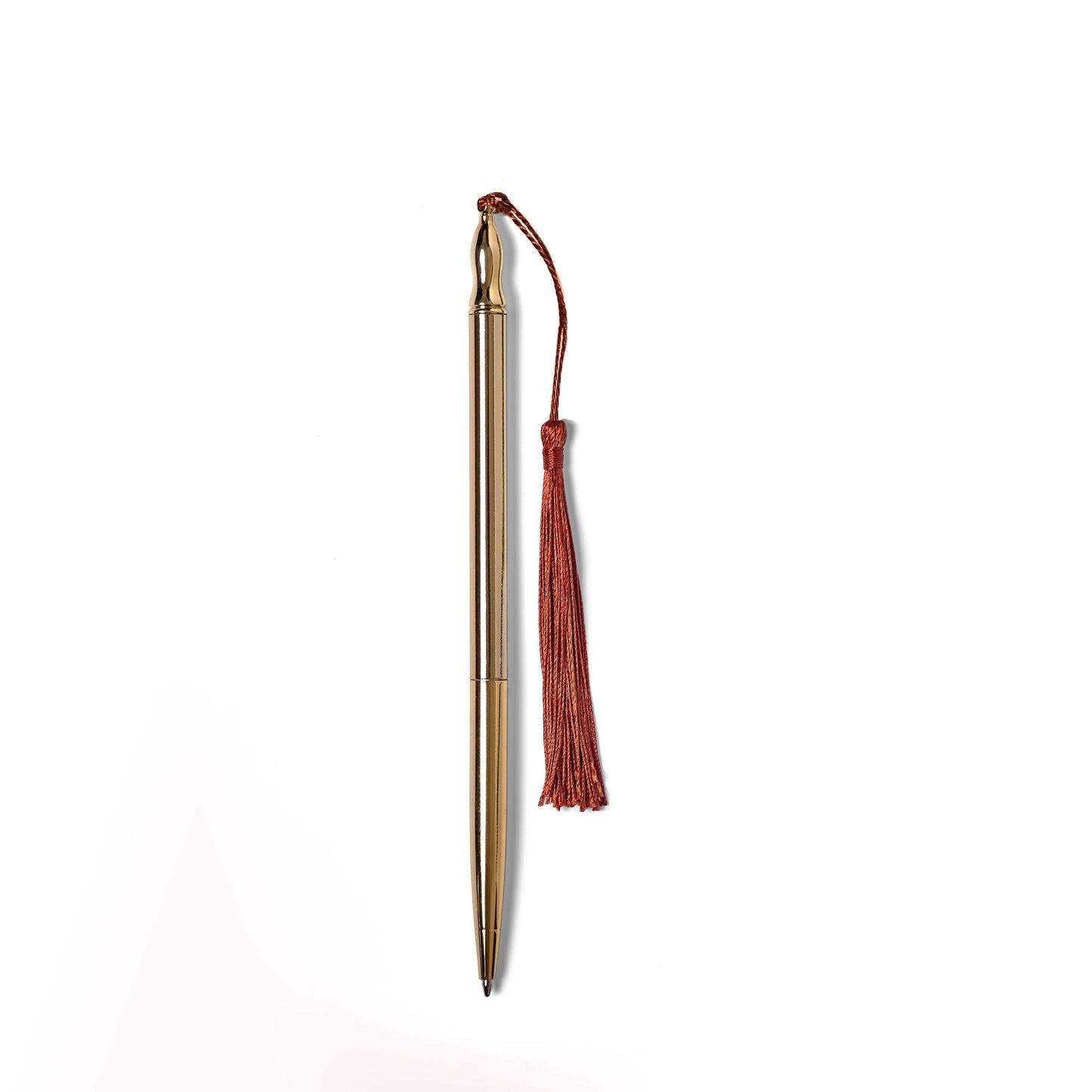 24k Gold Plated Ballpoint Pen - Rust Tassel