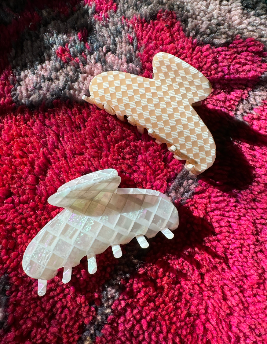 Pink Checker Everyday Hair Claw