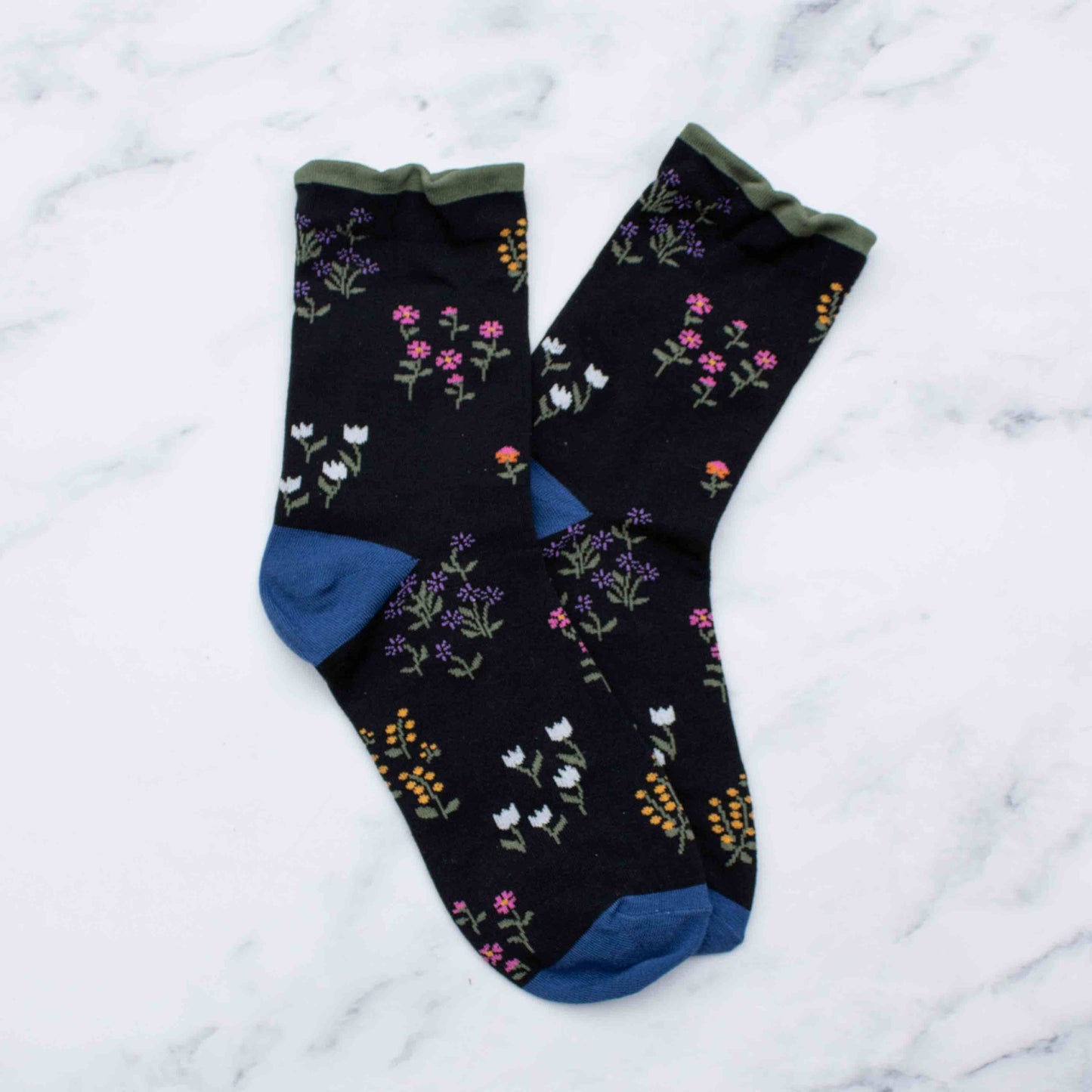 Women's Penelope Floral Casual Socks: Rust/Taupe