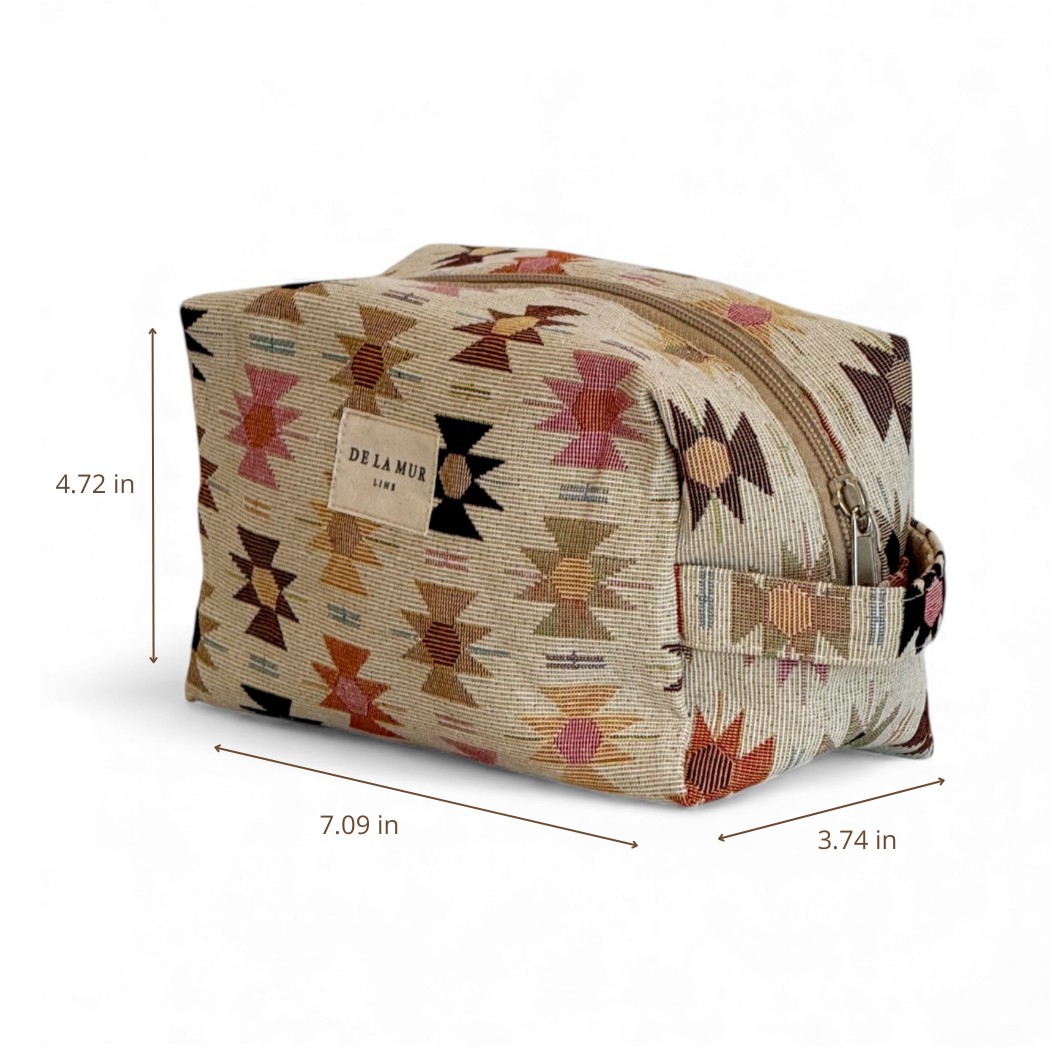 Squared Makeup Bag in Spring Geo
