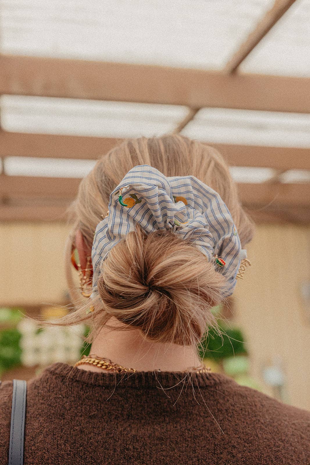 Oversized Summer Market Scrunchie with Charms