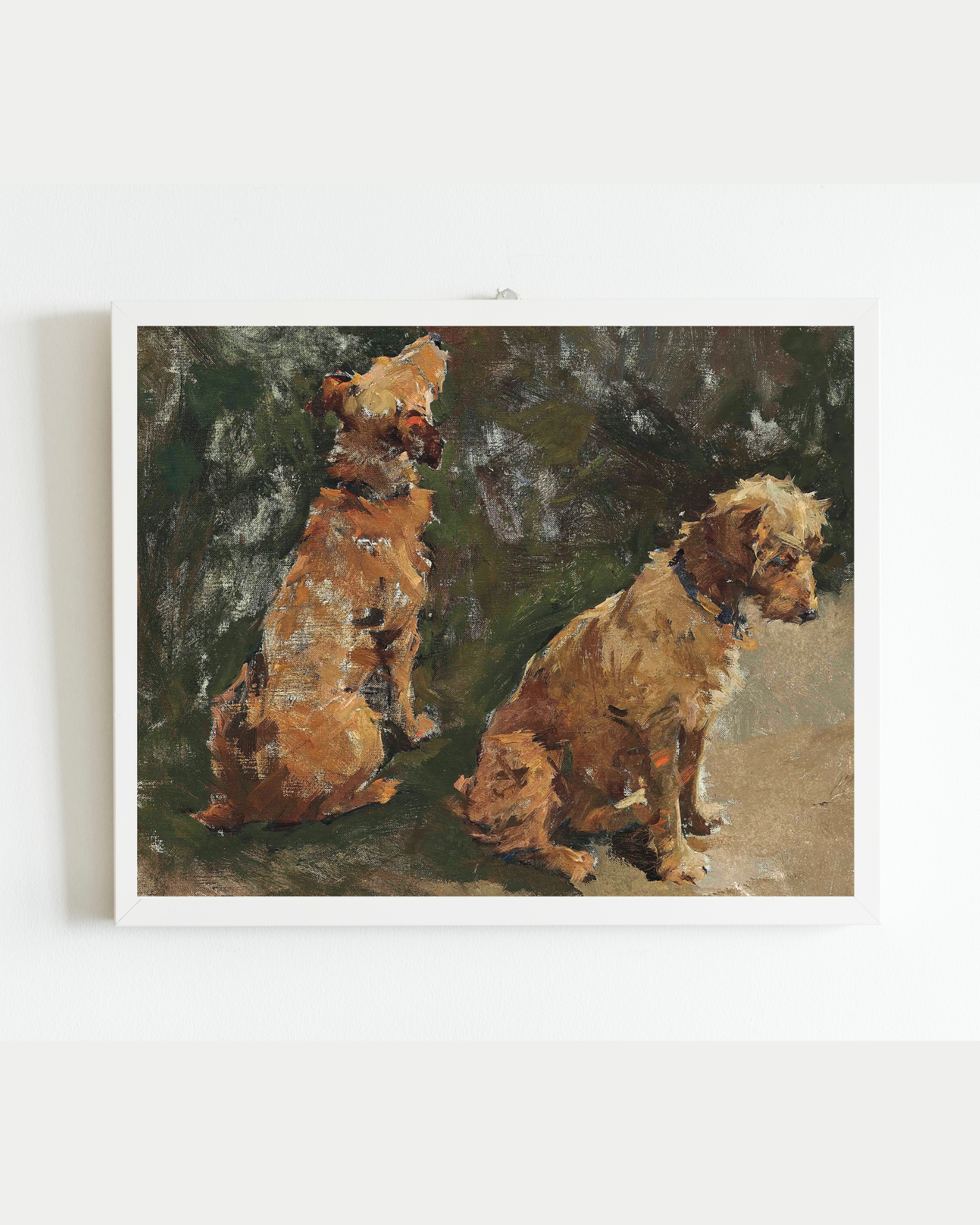 Two Pups Antique Art Print