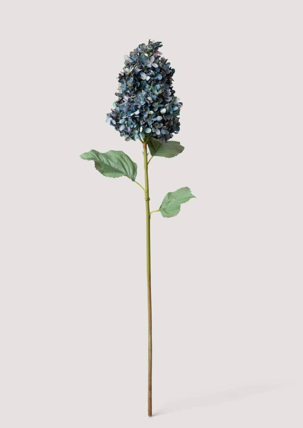 Vintage Blue Dried Look Fake Cone Hydrangea 35" x 10" Bloom