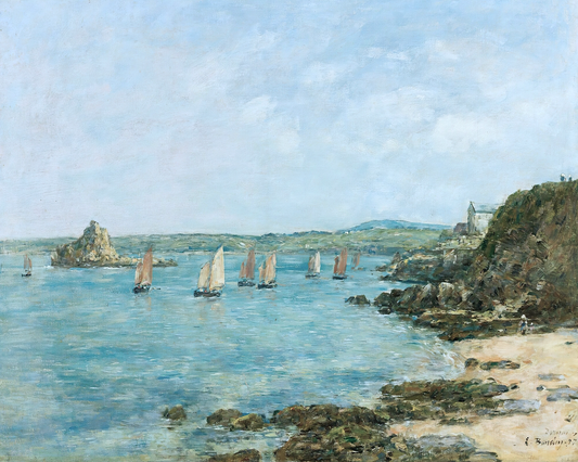 Fishing Boats Antique Art Print