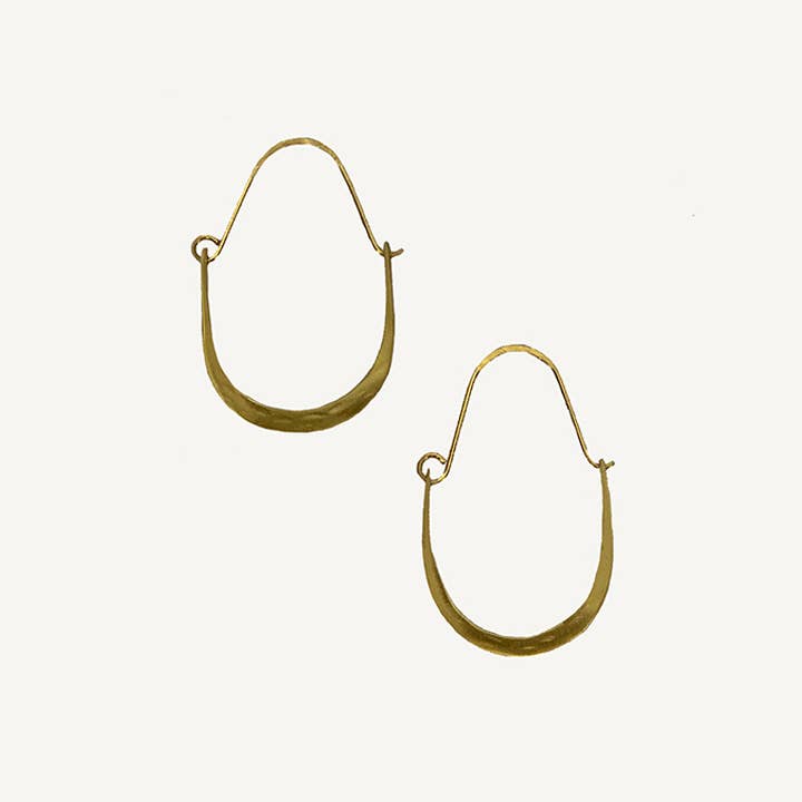 Francis Earring - Hammered U-hoop: Silver