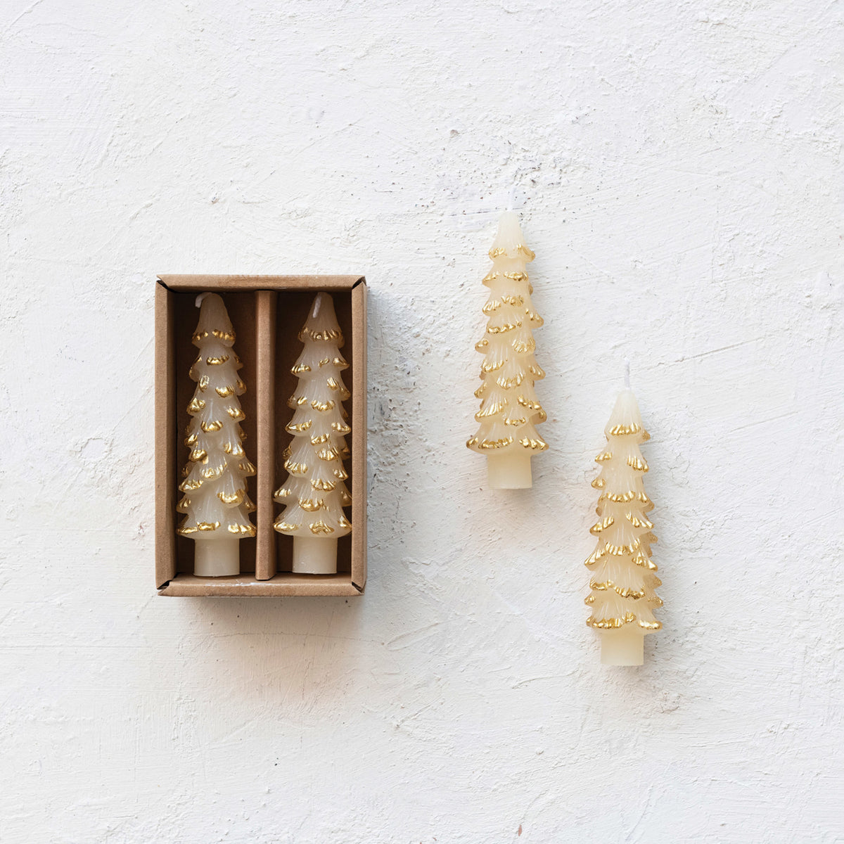 Mini White Tree - Tapers Set of 2