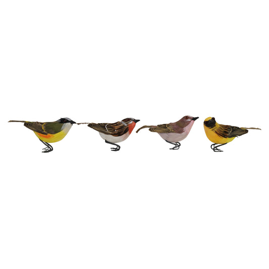 Bird Ornament with Feathers - 4 Styles