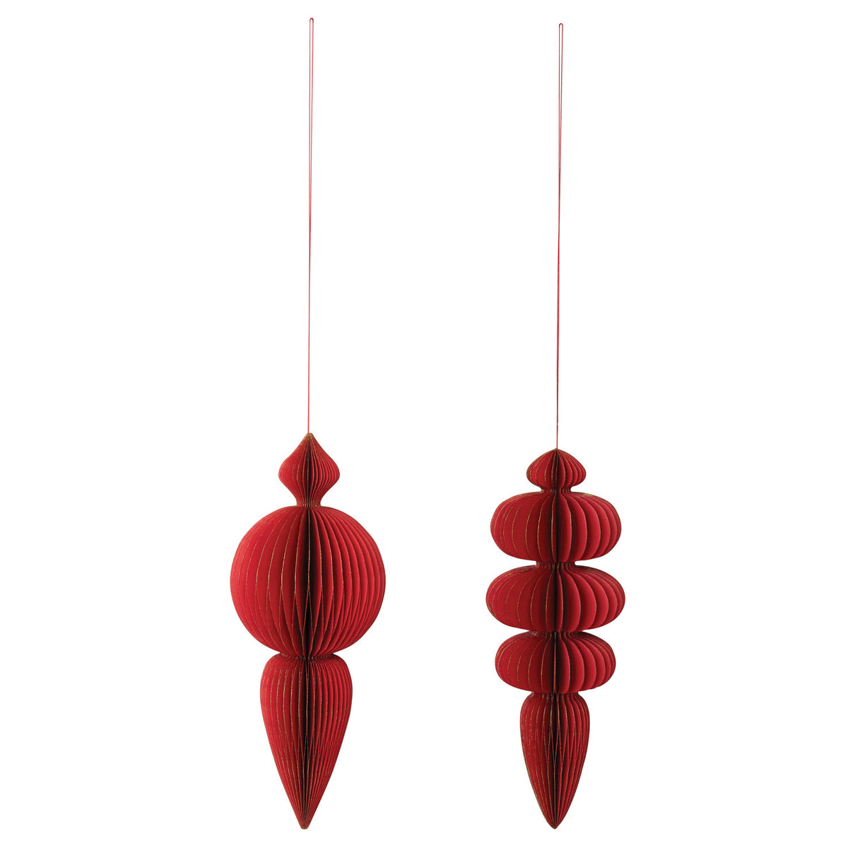 Red Paper Honeycomb Ornament - Available in 2 Styles