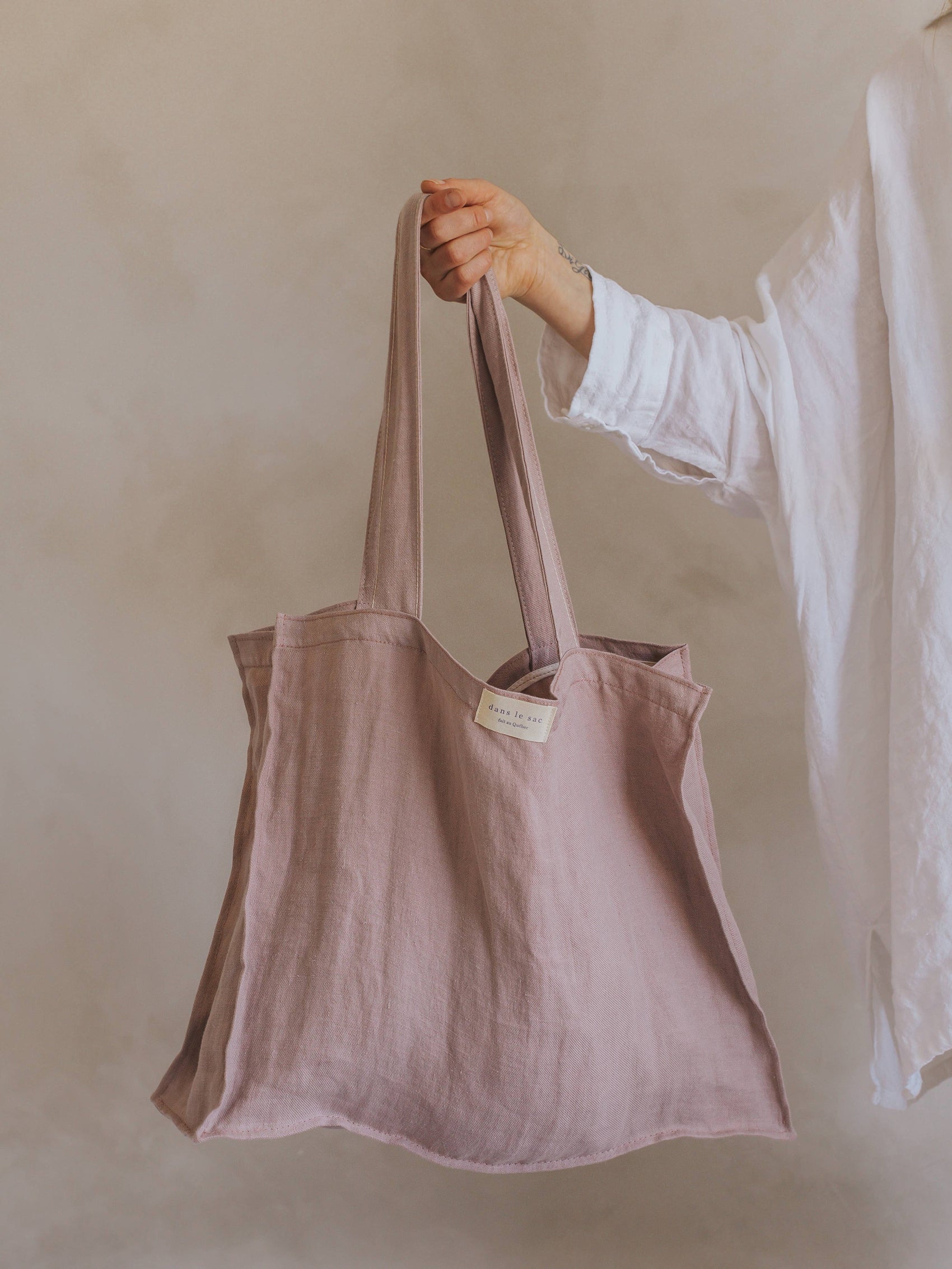 Luxury Linen Tote - Rose Quartz