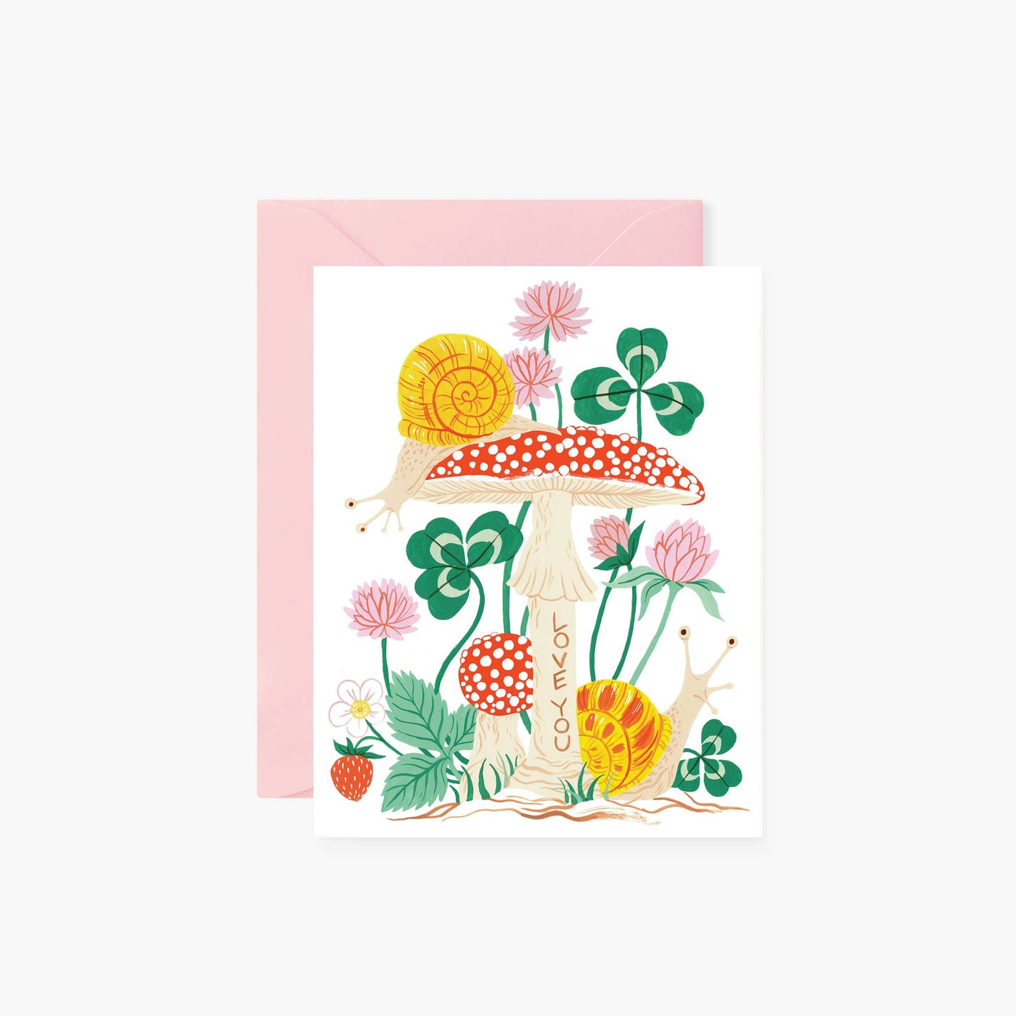 Valentine's Day Snails and Mushrooms Card