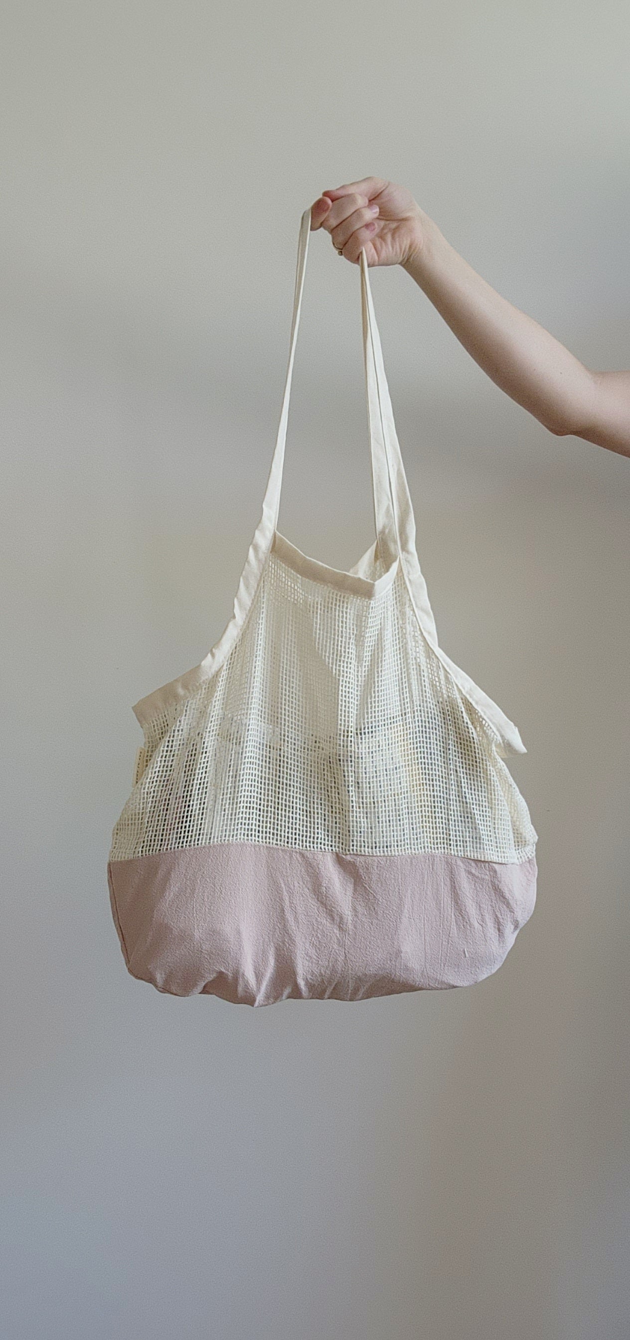 French Style Market Bag - Washed Rose