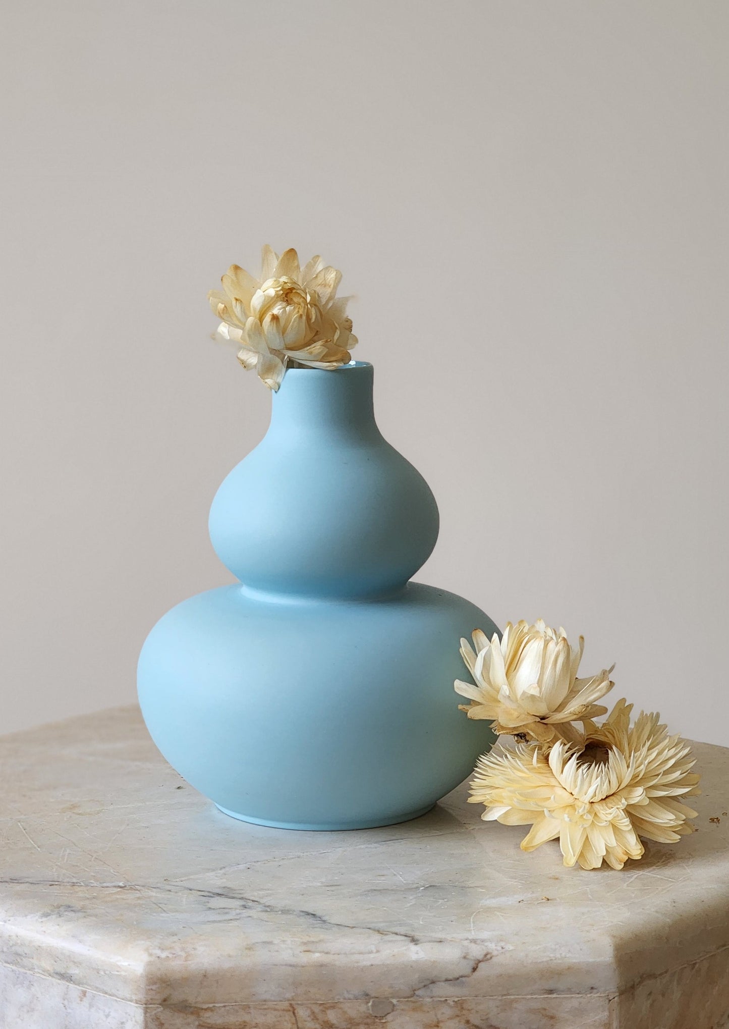 Porcelain Mini Double Gourd Vase - Sky Blue